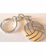 3D Pewter Volleyball Keychain Keyring Key Chain - 2pc/pack - $11.99