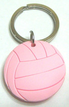 3D Rubber Volleyball Keychain Keyring Key Chain Pink - 4pc/pack - £10.34 GBP