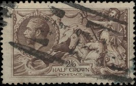 ZAYIX 1913 Great Britain 173 used 2sh6p dark brown - Waterlow Seahorse 031922S30 - $96.00