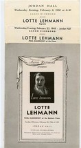 3 Lotte Lehmann Programs Jordan Hall Conservatory of Music Boston 1946 1... - £18.64 GBP