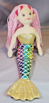 Ganz Shimmer Cove Mermaid RAIN 18in Plush Doll Stuffed Toy Pink Hair Rainbow - £11.88 GBP