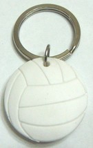 3D Rubber Volleyball Keychain Keyring Key Chain White - 4pc/pack - £10.14 GBP