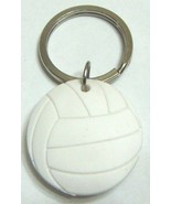 3D Rubber Volleyball Keychain Keyring Key Chain White - 4pc/pack - £10.38 GBP