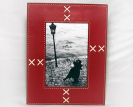 Western Red Leather Styled Picture Frame 4x6 - $12.00
