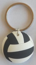 3D Rubber Volleyball Keychain Keyring Key Chain Black &amp; White - 4pc/pack - £10.26 GBP