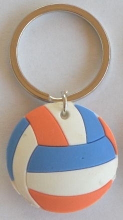 Primary image for 3D Rubber Volleyball Keychain Keyring Key Chain Mixed Colors - 4pc/pack
