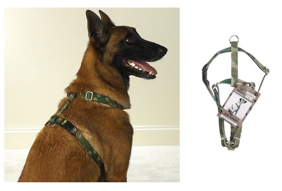 GUARDIAN GEAR GREEN CAMO HARNESS for DOGS 14" to 20" x 5/8" Medium CLOSEOUT - $18.48