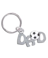3D Pewter Soccer Dad Keychain Keyring Key Chain - 2pc/pack - £9.54 GBP