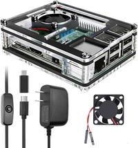 Raspberry Pi 3 B+ Case with Fan Cooling Pi 3B Case with 3 Pcs Heat-Sinks 5V - £17.21 GBP