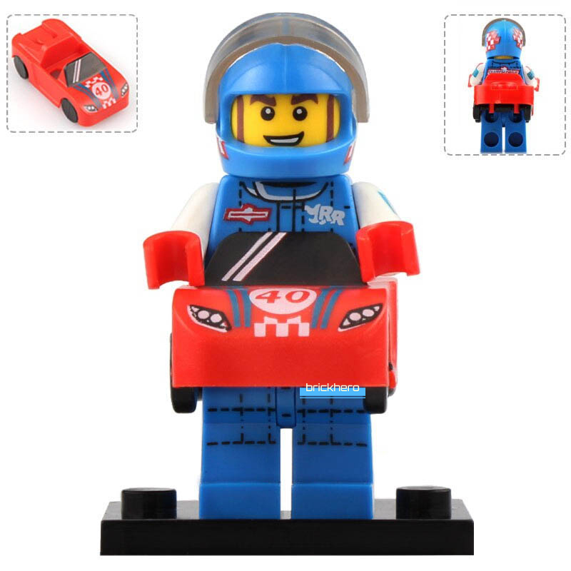Race Car Guy CMF Series 18 Custom Printed Lego Compatible Minifigure Brick Toys