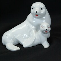 Sea Lion Mother Seal Baby Pup Figurine Eden&#39;s Bliss Collection Porcelain - $241.95 MXN