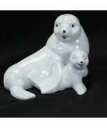 Sea Lion Mother Seal Baby Pup Figurine Eden&#39;s Bliss Collection Porcelain - $241.95 MXN
