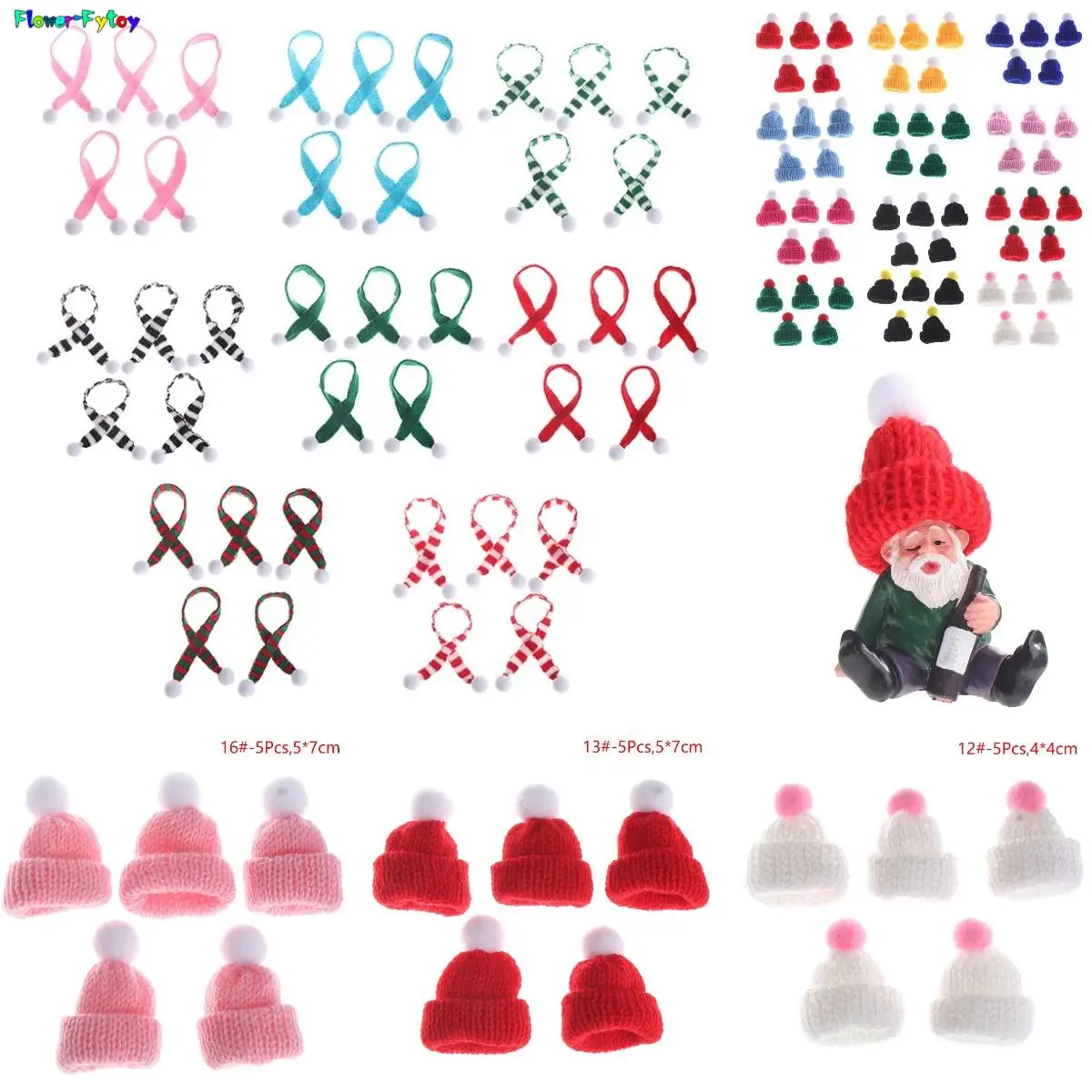 Dollhouse mini knitted sweater hat scarf shoes christmas doll clothes dolls accessories thumb200