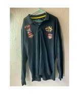 Rich Yung Embroidered Black Long Sleeve Yachting Sports Polo Shirt Mens ... - $21.95