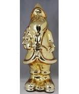 Holiday Time Christmas Shiny Gold Glass Santa Tabletop Decoration, 11-Inch - $472.79 MXN