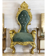 Luxury Green Velvet Throne Chair - $2,297.74 CAD