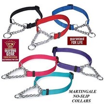 Guardian Gear NO-SLIP Martingale&quot;Greyhound&quot;Choke Chain&amp;Nylon Training Collar - £10.38 GBP+