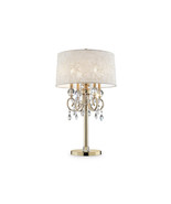 Ore Furniture 32.5 in. Aurora Barocco Shade Crystal Gold Table Lamp - $435.38