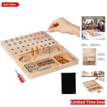 An item in the Baby category: Versatile Wooden Peg Board for Rehabilitation - 36 Holes, Portable Kit