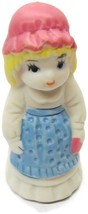 Girl with Pink Bonnet Blue Apron Figurine Vintage Collectible Ceramic Th... - $16.56