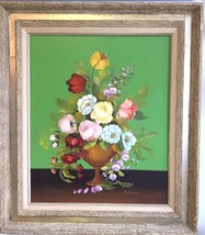 Vintage R.Rosini Painting Oil On Canvas Floral Still Life Italian Framed - £3,538.60 GBP