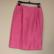 100% Silk Pink Valentine’s Day Pencil Skirt Business Work Professional Retro - £22.52 GBP