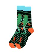 Men&#39;s Frog and Striped Print Crew Sock Gift for Him Dress Sock Groomsman... - $243.42 MXN