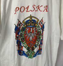 Vintage Poland T Shirt Single Stitch Logo Graphic Tee Mens XL Tourist 90s - £23.44 GBP