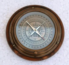 6" Sundial Compass On Wooden Base Nautical Collectible Navigational Tool Gift - £58.61 GBP