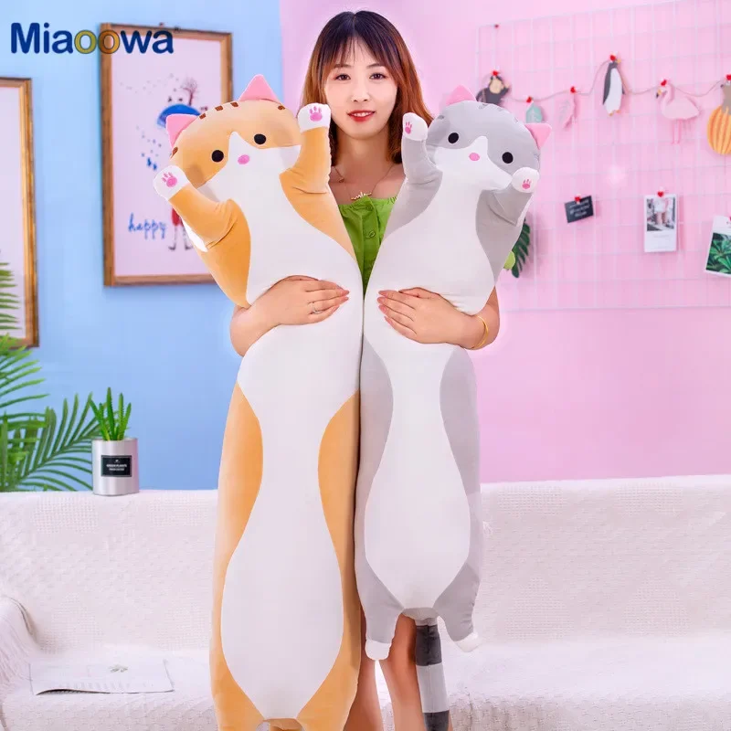 50 70cm cute soft long cat plush toys stuffed pause office nap pillow bed sleep home thumb200