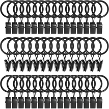 AMZSEVEN 44 Pack Metal Curtain Rings with Clips, Curtain Hangers Clips, Drapery  - £11.90 GBP