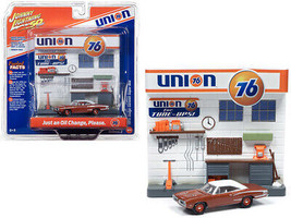1970 Dodge Coronet Super Bee Brown w White Top Union 76 Interior Gas Station - £27.41 GBP