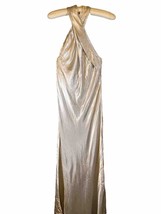 Zara NEW Womens SMALL Champagne Halter Maxi Dress Night Out - AC - $34.27