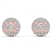 10K Rose Gold 1/4ct TDW Diamond Cluster Earrings - £243.93 GBP