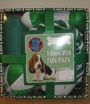 Dog Toys 10 Piece Fun Pack Blanket Rope Toy Football Squeaker Frisbee Bone New - £22.30 GBP