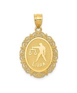 14K Yellow Gold Libra Zodiac Oval Pendant - $225.99