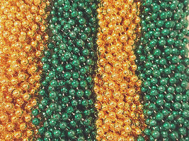 48 Green Gold Mardi Gras Beads Packers Super bowl Tailgate Football Part... - £14.60 GBP