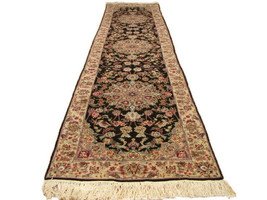 2.5 x 10 Black carpet runners for sale Traditional 31 x 123 in Handmade Carpt - £849.69 GBP