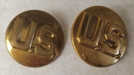 Vintage US Army Enlisted Officer Insignia Lot of 2 Brass Pins Pinch Back - $24.55