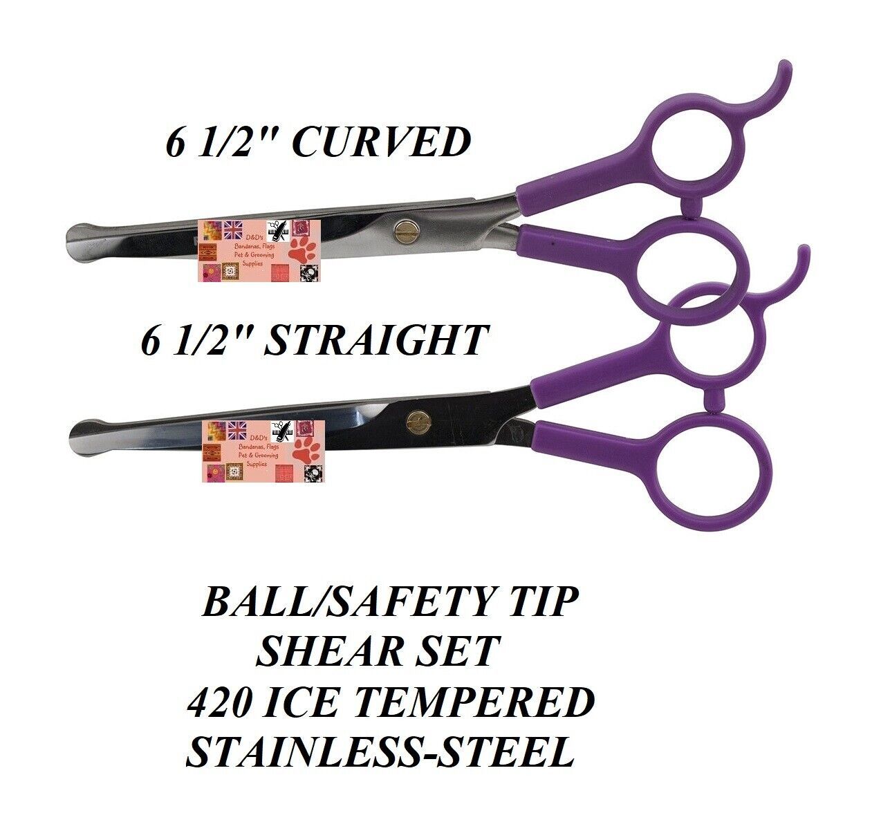 Primary image for PRO 420C Stainless Steel STRAIGHT&CURVED Safety/Blunt/Ball Tip/Nose SHEAR SET