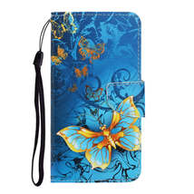 Anymob iPhone Orange And Blue Butterfly Flip Phone Cases Magnetic Leather Case - £22.74 GBP