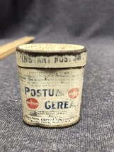 Vintage Instant Postum Cereal Battle Creek Michigan Tin Can Free Sample - $12.87
