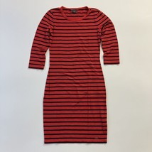 Armani Exchange Women Red Navy Blue Stripe T Shirt Dress S - £11.84 GBP