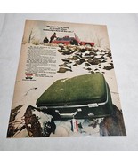 American Tourister Suitcase Flew Off Car Station Wagon Snow Vtg Print Ad... - $10.98