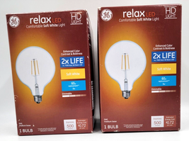 2 GE Relax 60-Watt EQ G40 Soft White Medium Base (e-26) Dimmable LED Light Bulb - $16.00