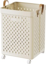 UAK Laundry Basket with Wheels, Collapsible (Ivory, XXL) - $612.05 MXN