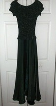 JS COLLECTIONS Metallic Charcoal Woven Embellished Evening Dress Gown Sz. 4 - $49.45
