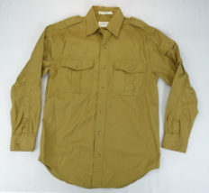 Vintage Orvis Safari Bush Button Front Khaki Shirt Cotton Canvas Men&#39;s S - £22.28 GBP