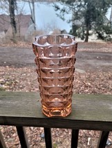 Luminarc Geometric French Tall Pink Glass Vase. (Heavy Glass) 9-7/8&quot;H - $32.00