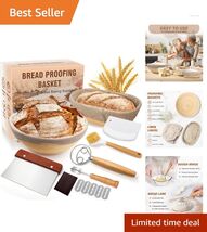 Artisan Bread Baking Kit: 9" Round &amp; 10" Oval Rattan Baskets with Access... - $49.45